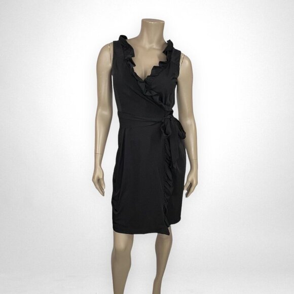 DIANE VON FURSTENBERG Black Andra Wrap Dress 4‎ - Picture 1 of 11